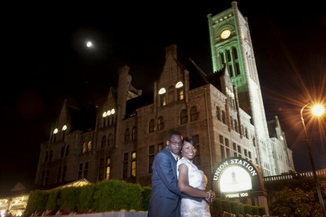 union station, enchanted florist, bride, groom, evening, moonlight