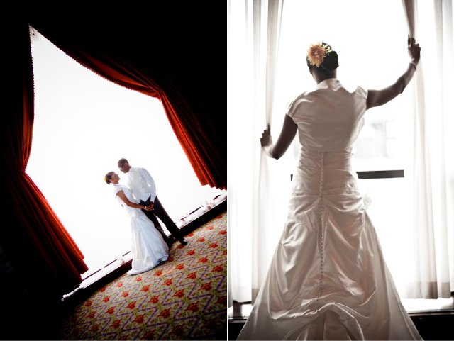 nashville wedding, union station, bride, groom, window shot