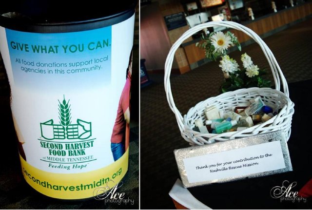 Second Harvest Food Bank, Nashville Rescue Mission, charitable wedding