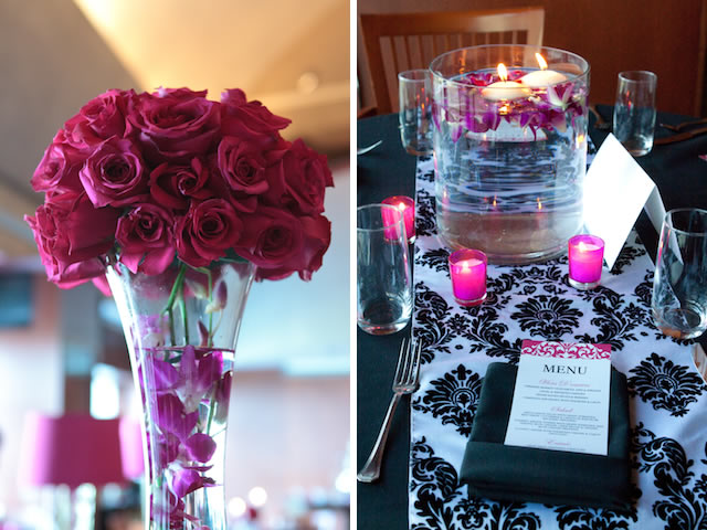 pink black damask patron wedding nashville