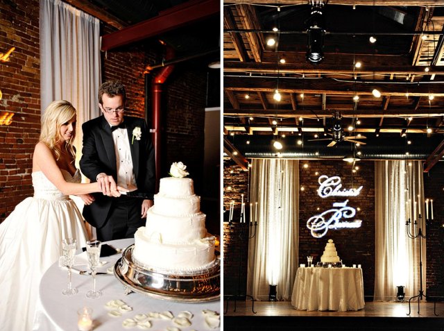 downtown nashville wedding, white cake, gobo, randi events, avenue