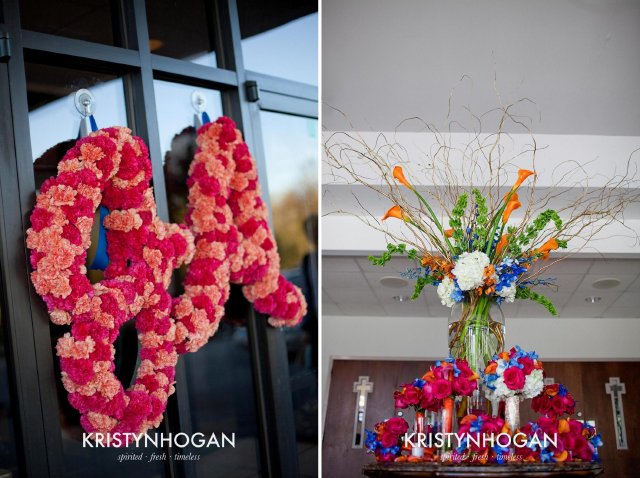 rhonda patton weddings, design, flower monogram, nashville wedding