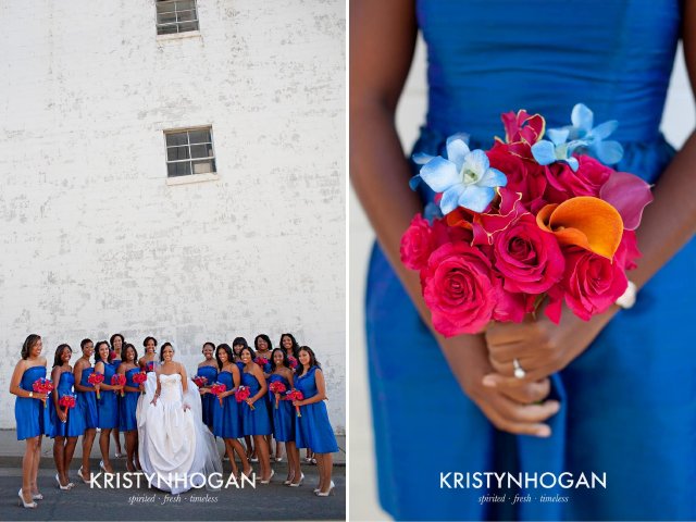 rhonda patton weddings, design, blue, pink, orange, nashville wedding