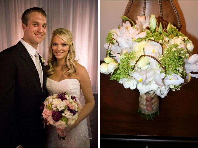 bride bouquet, rhonda patton weddings and events, florist, purple, pink