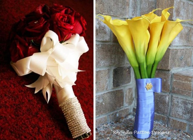 bride bouquet, rhonda patton weddings and events, florist, red, yellow