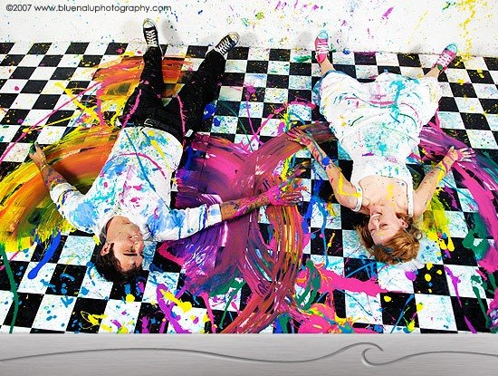 Trash the Dress with paint