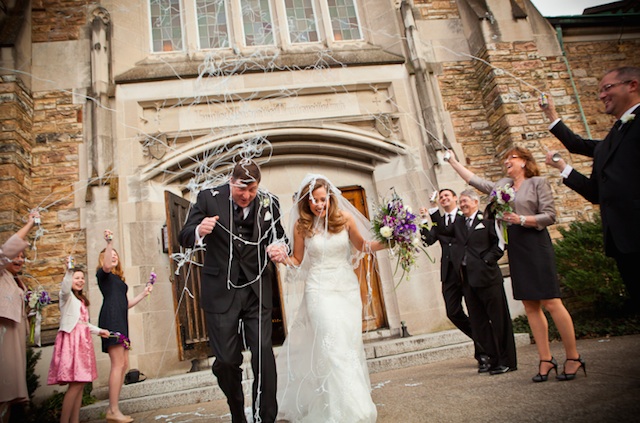 wedding exit nashville streamers