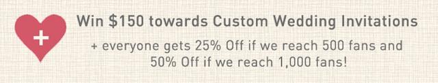facebook contest brides wedding invitations