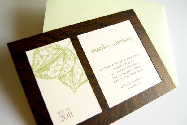 faux wood wedding invitation nashville