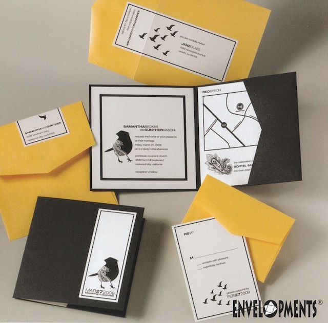 wedding invitation envelopment pockets