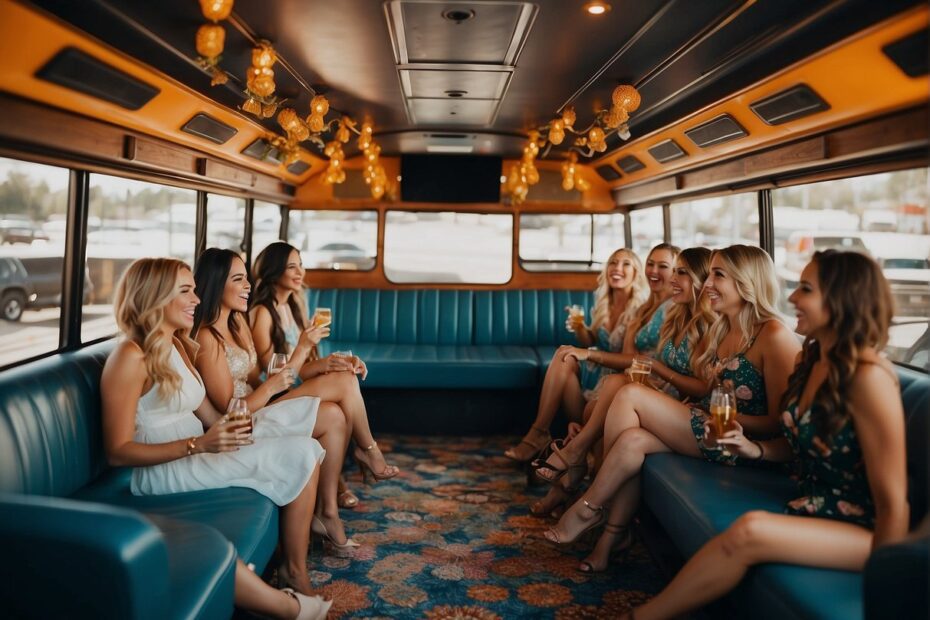 Girtls at Bachelorette in Party Bus