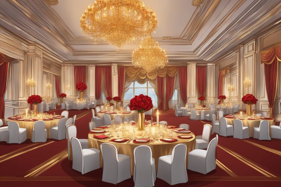 , Romantic Red and Gold Wedding Theme